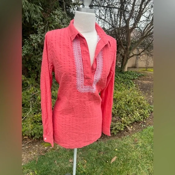 Tommy Hilfiger Coral 🌺 Tunic Top with Lace Detail - Picture 1 of 6